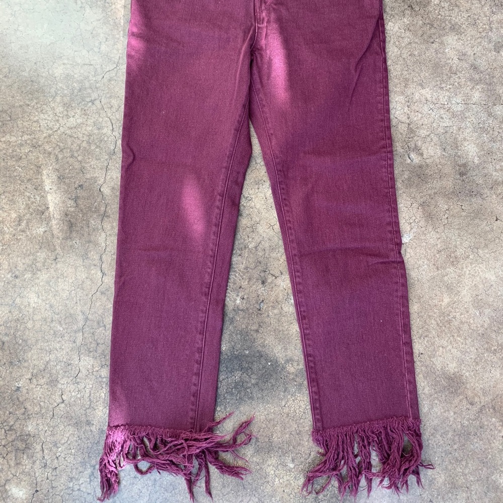 3x1 Purple Denim Fringe Jean